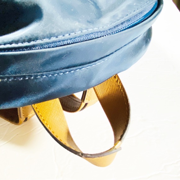 MICHAEL KORS Navy Nylon Saddle Saffiano Leather Strap JET SET Backpack Computer - Picture 11 of 12